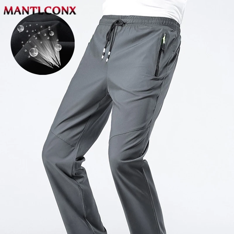 Breathable Men's Casual Pants Quick Dry Straight Elastic Waist Jogger Sweatpants Korean Classic Sport Trousers Plus Size 4XL 5XL