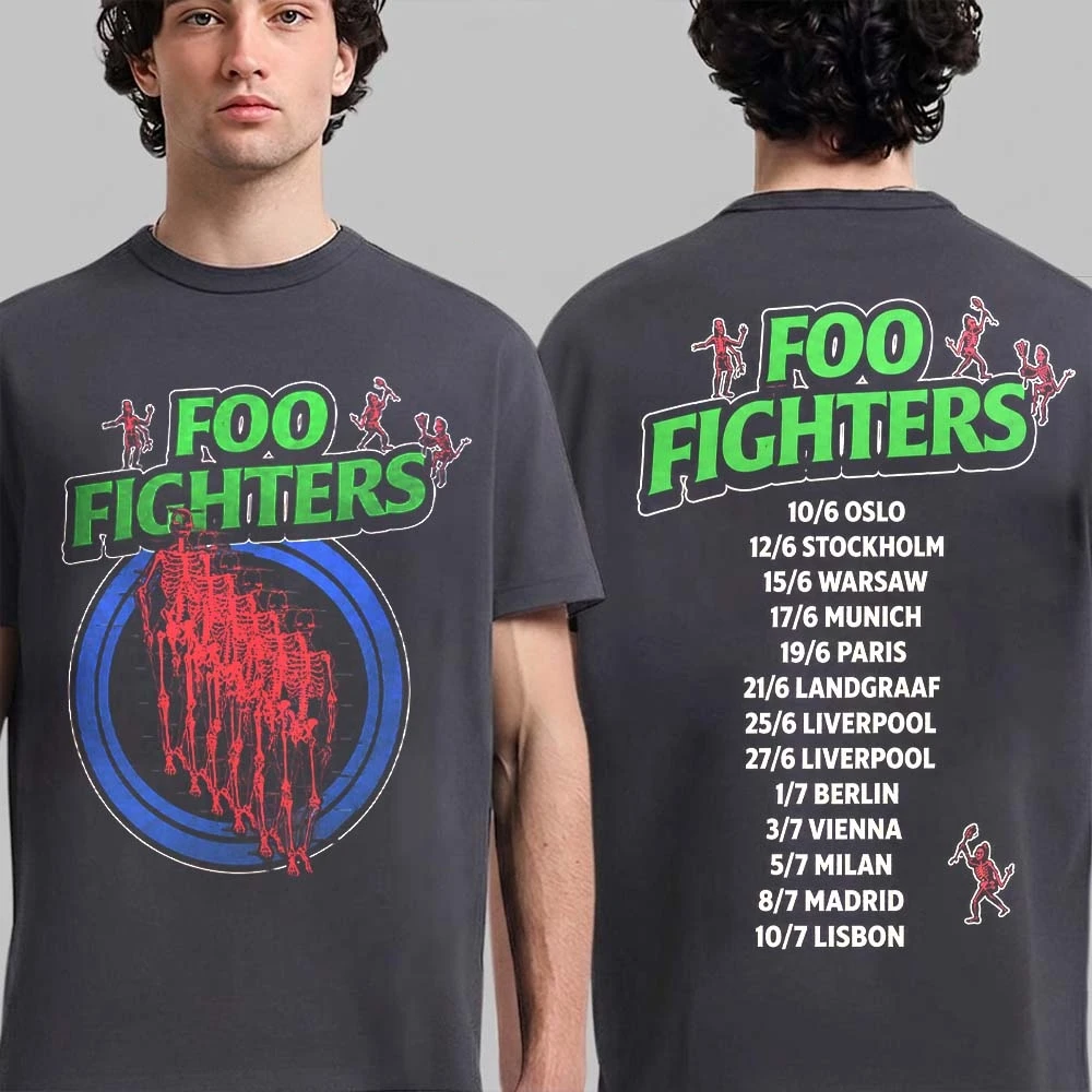 Foo Fighters Take Cover Tour Rock N Roll Merch T-shirt Cotton Men's Clothing Women's T Shirts Y2k Casual Fan Popular Summer Tee