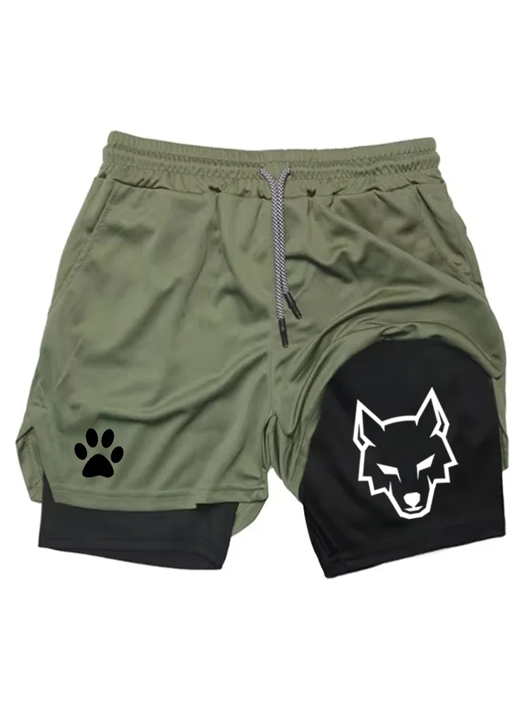 NEW SUMMER Men's Sports Shorts, 2 in 1 Gym Shorts, Casual Running Sportswear, Double Layer Shorts for Fitness WX002