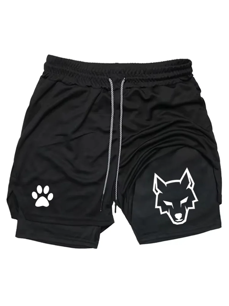 NEW SUMMER Men's Sports Shorts, 2 in 1 Gym Shorts, Casual Running Sportswear, Double Layer Shorts for Fitness WX002
