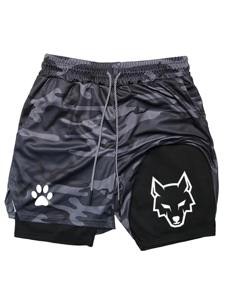 NEW SUMMER Men's Sports Shorts, 2 in 1 Gym Shorts, Casual Running Sportswear, Double Layer Shorts for Fitness WX002