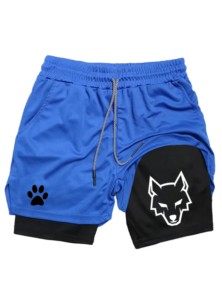 NEW SUMMER Men's Sports Shorts, 2 in 1 Gym Shorts, Casual Running Sportswear, Double Layer Shorts for Fitness WX002