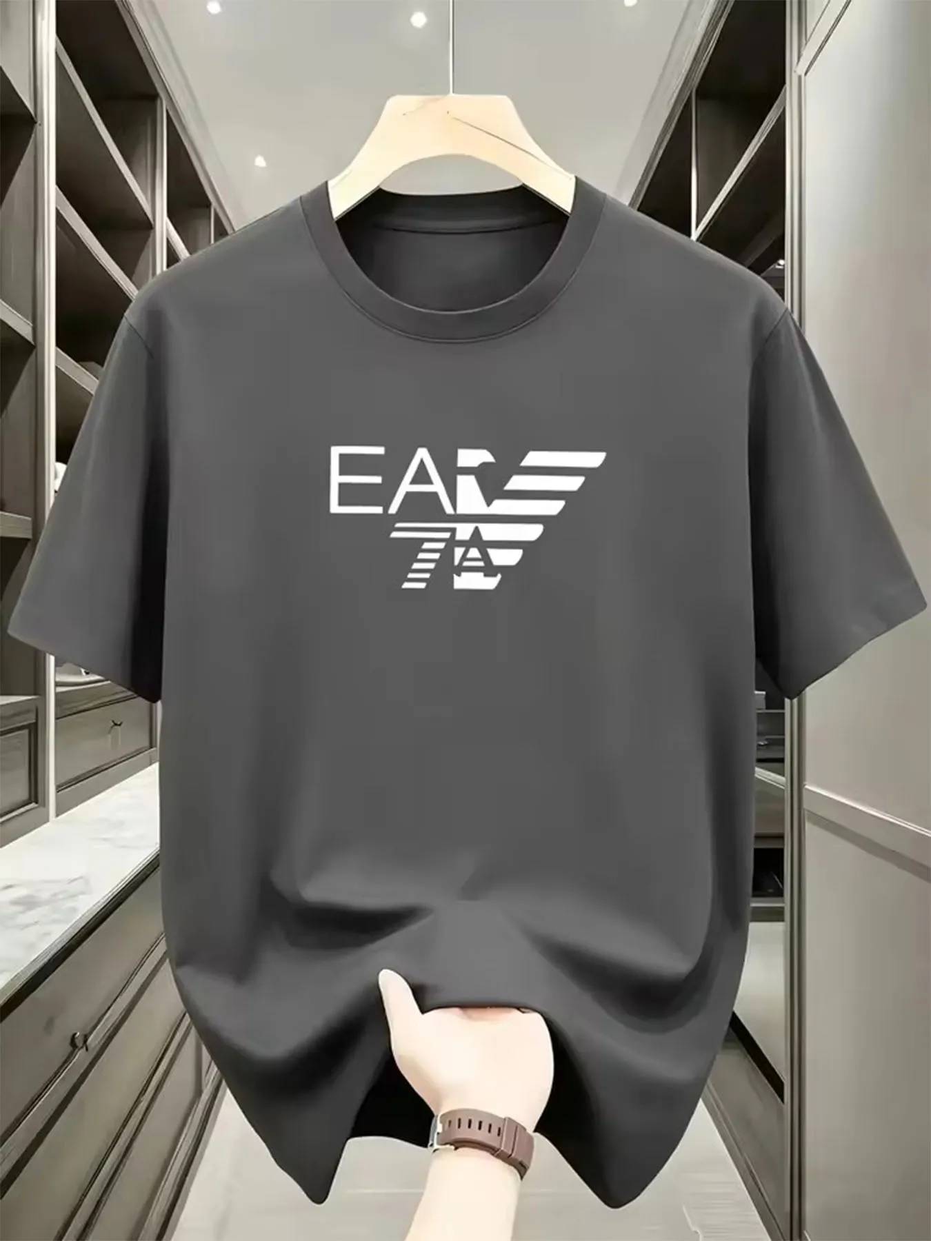 Summer New High-end Pure Cotton Korean-style Casual and Versatile Round-neck Short-sleeved T-shirt, All-cotton Light Luxury