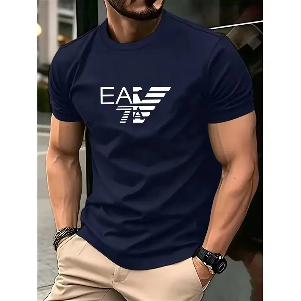 Summer New High-end Pure Cotton Korean-style Casual and Versatile Round-neck Short-sleeved T-shirt, All-cotton Light Luxury