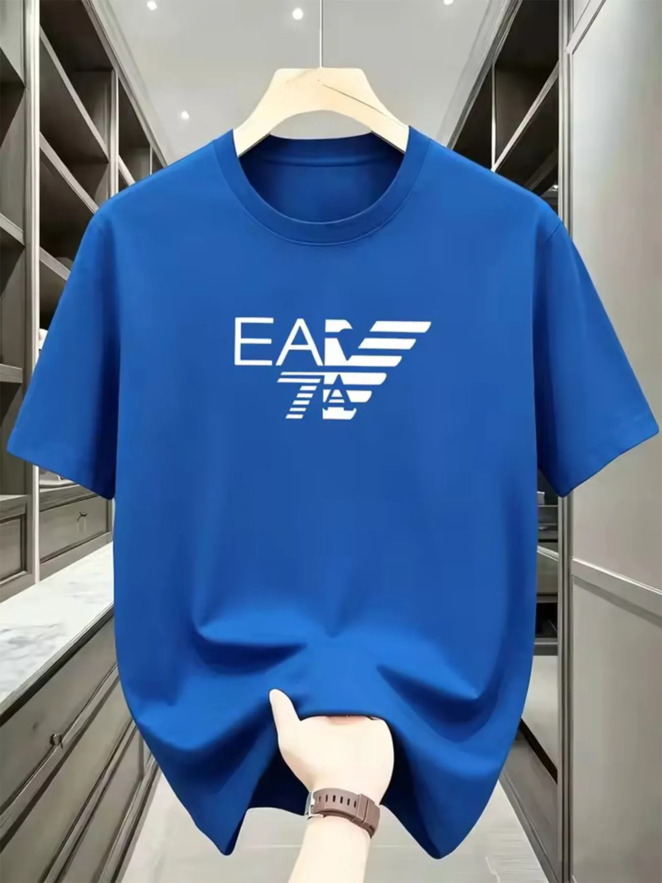 Summer New High-end Pure Cotton Korean-style Casual and Versatile Round-neck Short-sleeved T-shirt, All-cotton Light Luxury