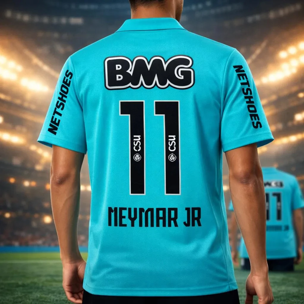 Neymar Santos Football Shirt -3D Printed Football Shirt for Men and Women, Breathable and Comfortable