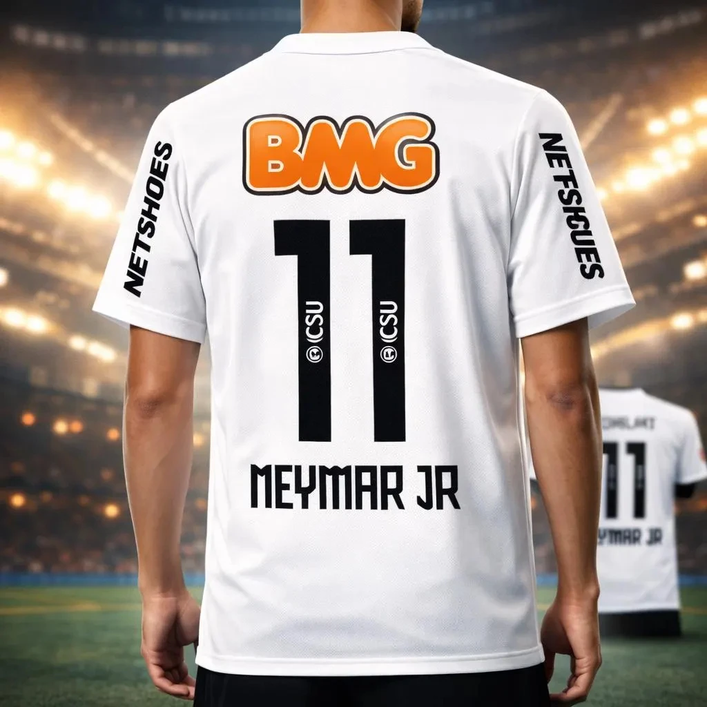 Neymar Santos Football Shirt -3D Printed Football Shirt for Men and Women, Breathable and Comfortable
