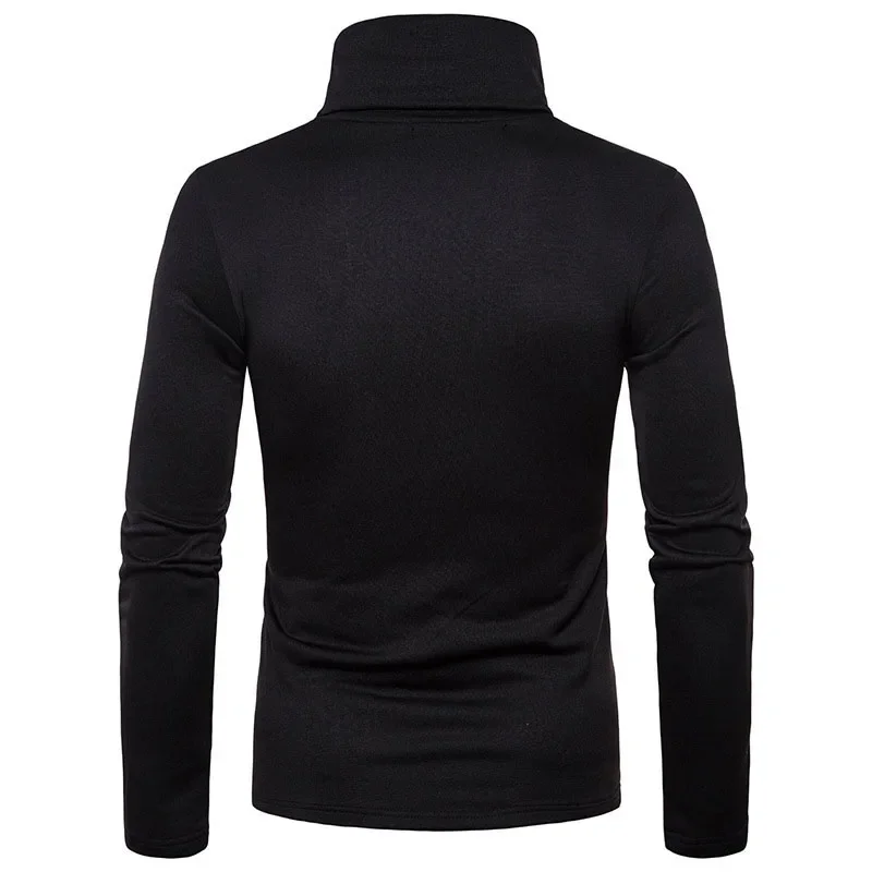 Autumn Winter Mens Turtleneck Sweaters Casual Thermal Long Sleeve Slim Fit Pullovers Stretch Basic Tops Sweatshirt Jumper TShirt