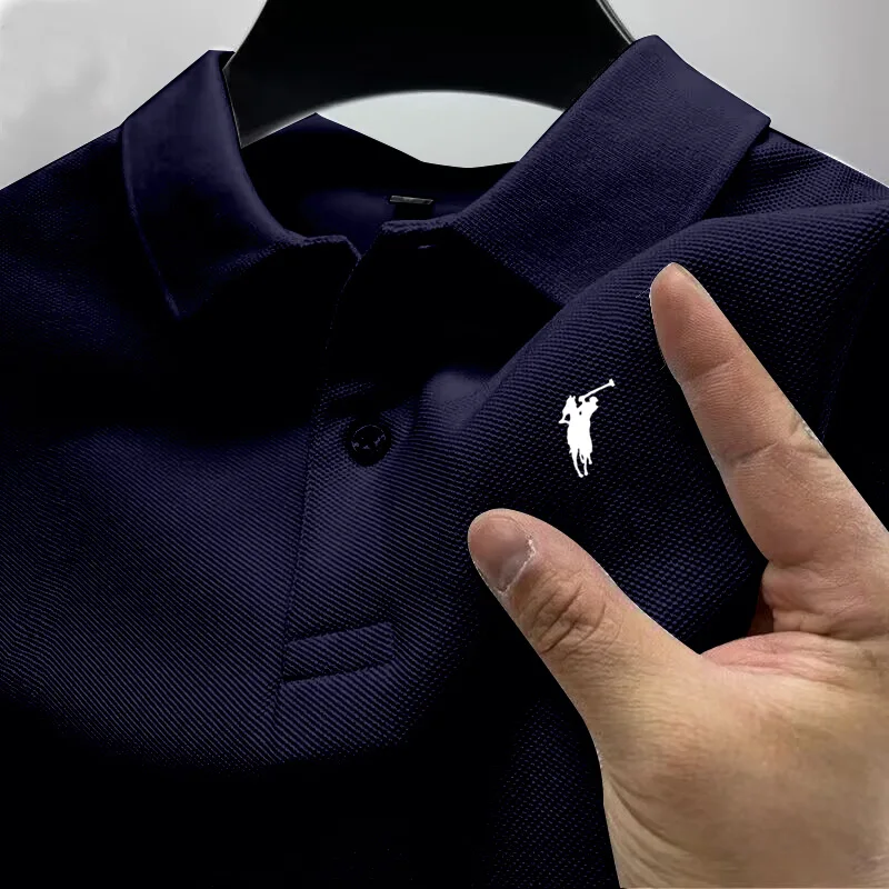 New Style High-End Luxury Brand Fashion Short-Sleeved High-End Printed Polo Shirt Summer New Men's Lapel T-Shirt Men's Clothing