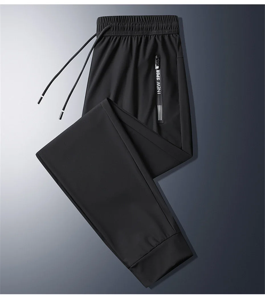 Summer Cool Pants Men 8XL Plus Szie Sweatpants Fashion Casual Stretch Pants Male Big Size 7XL 8XL Summer Trousers Black Grey