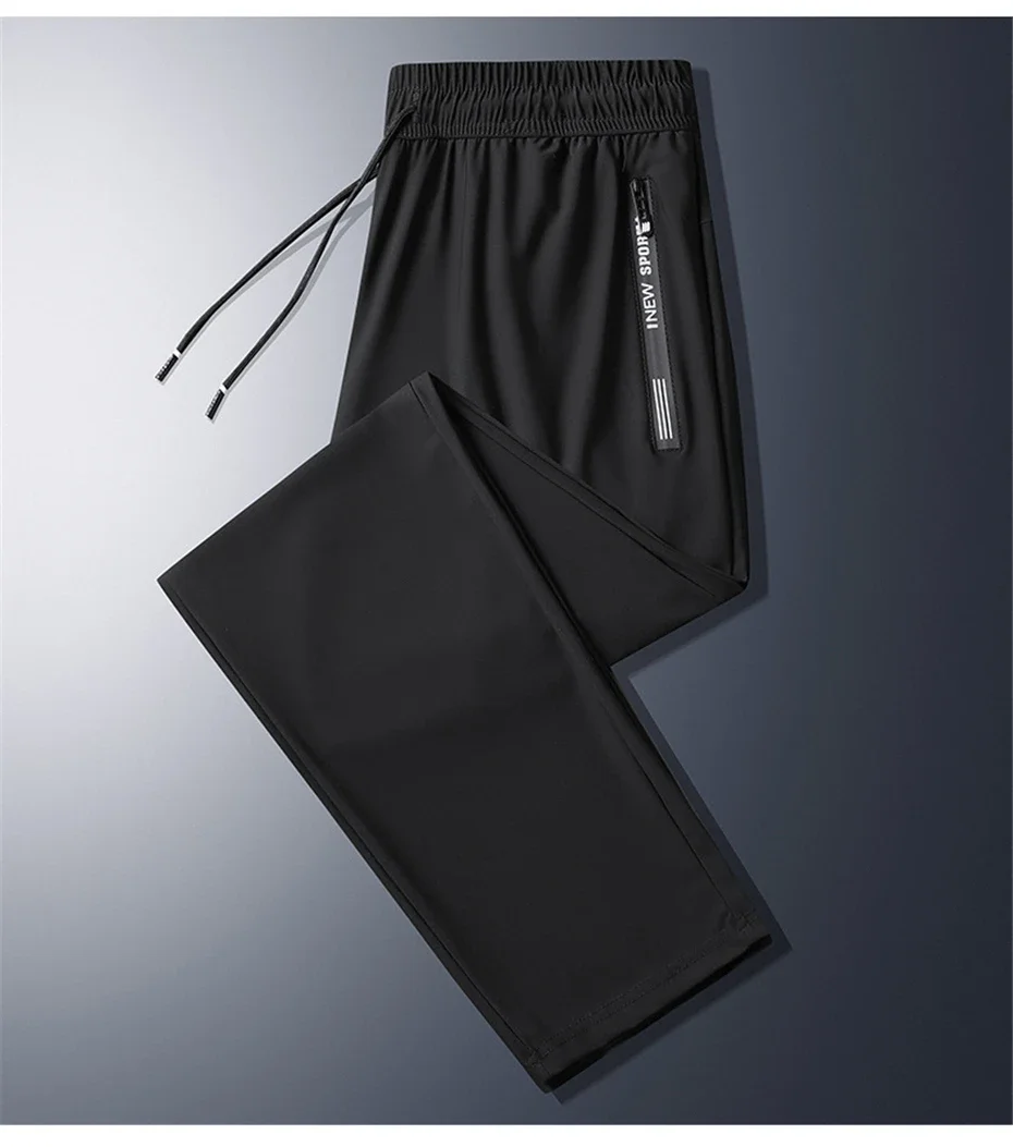Summer Cool Pants Men 8XL Plus Szie Sweatpants Fashion Casual Stretch Pants Male Big Size 7XL 8XL Summer Trousers Black Grey