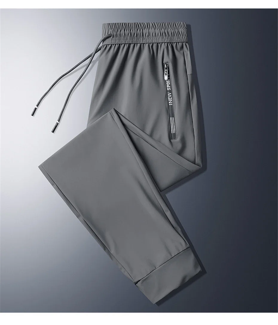Summer Cool Pants Men 8XL Plus Szie Sweatpants Fashion Casual Stretch Pants Male Big Size 7XL 8XL Summer Trousers Black Grey