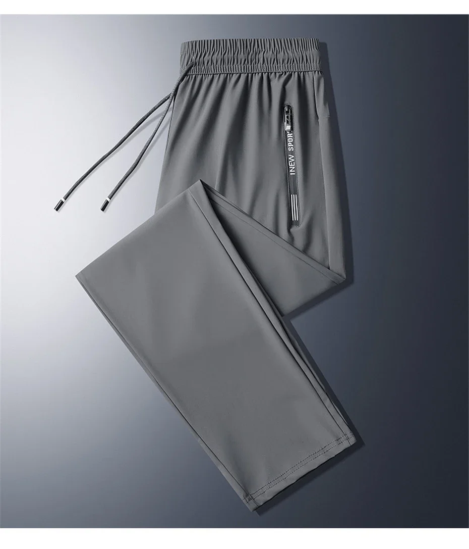 Summer Cool Pants Men 8XL Plus Szie Sweatpants Fashion Casual Stretch Pants Male Big Size 7XL 8XL Summer Trousers Black Grey