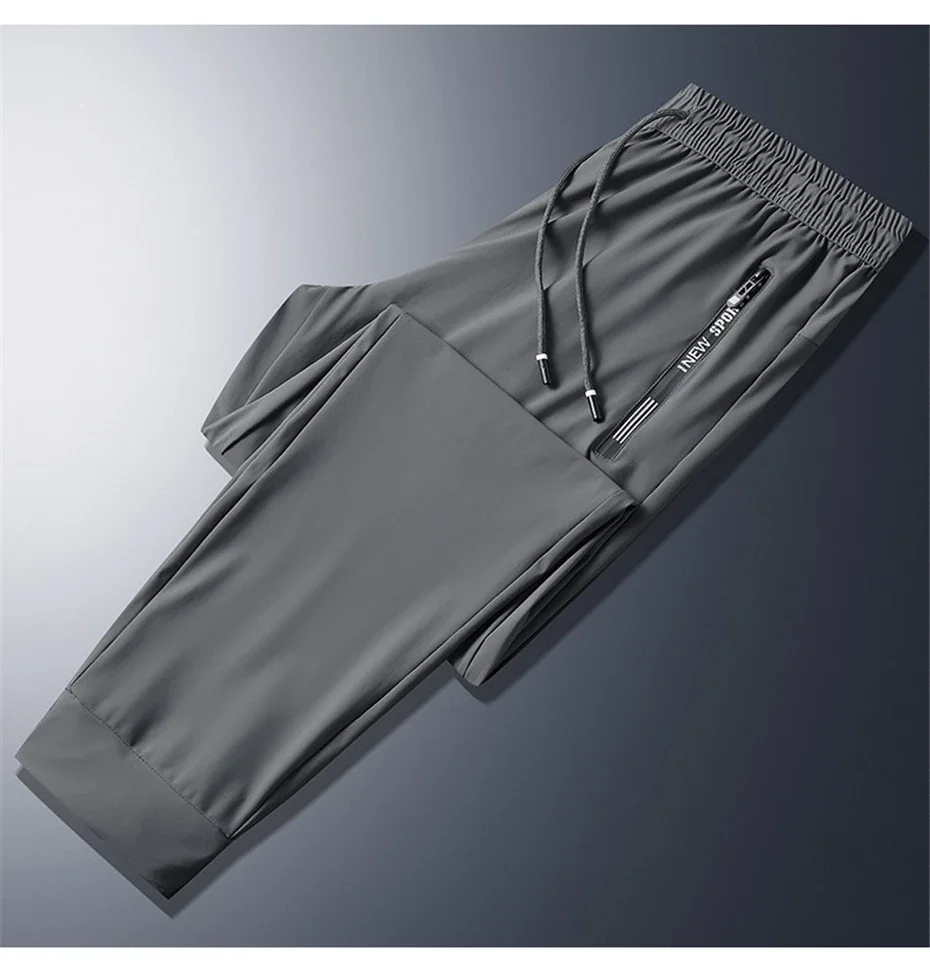 Summer Cool Pants Men 8XL Plus Szie Sweatpants Fashion Casual Stretch Pants Male Big Size 7XL 8XL Summer Trousers Black Grey