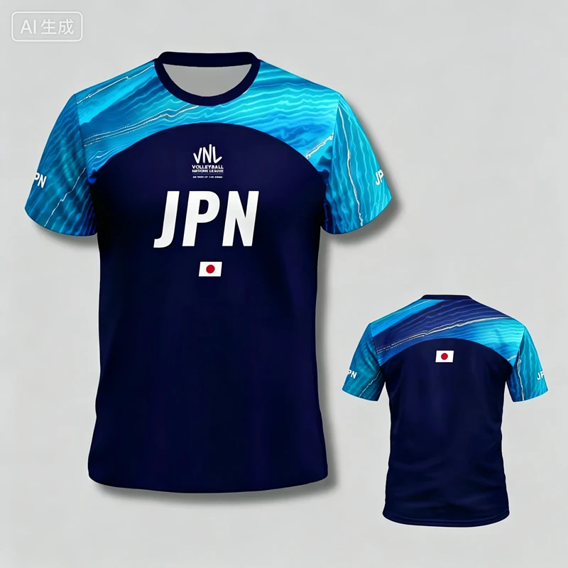 2026 New Arrive Style Japan Blue Volleyball Jersey Man Women Sport T-Shirt Comfort Breathable Tee 3D Fashion Clothes-moto Y2k