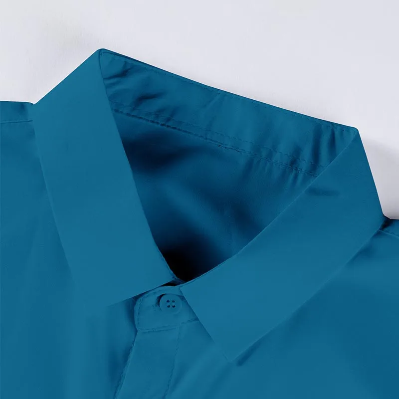 New Men's Business Casual Solid Color Short Sleeved Shirt for Summer Fashion No Ironing Comfortable and Versatile Top