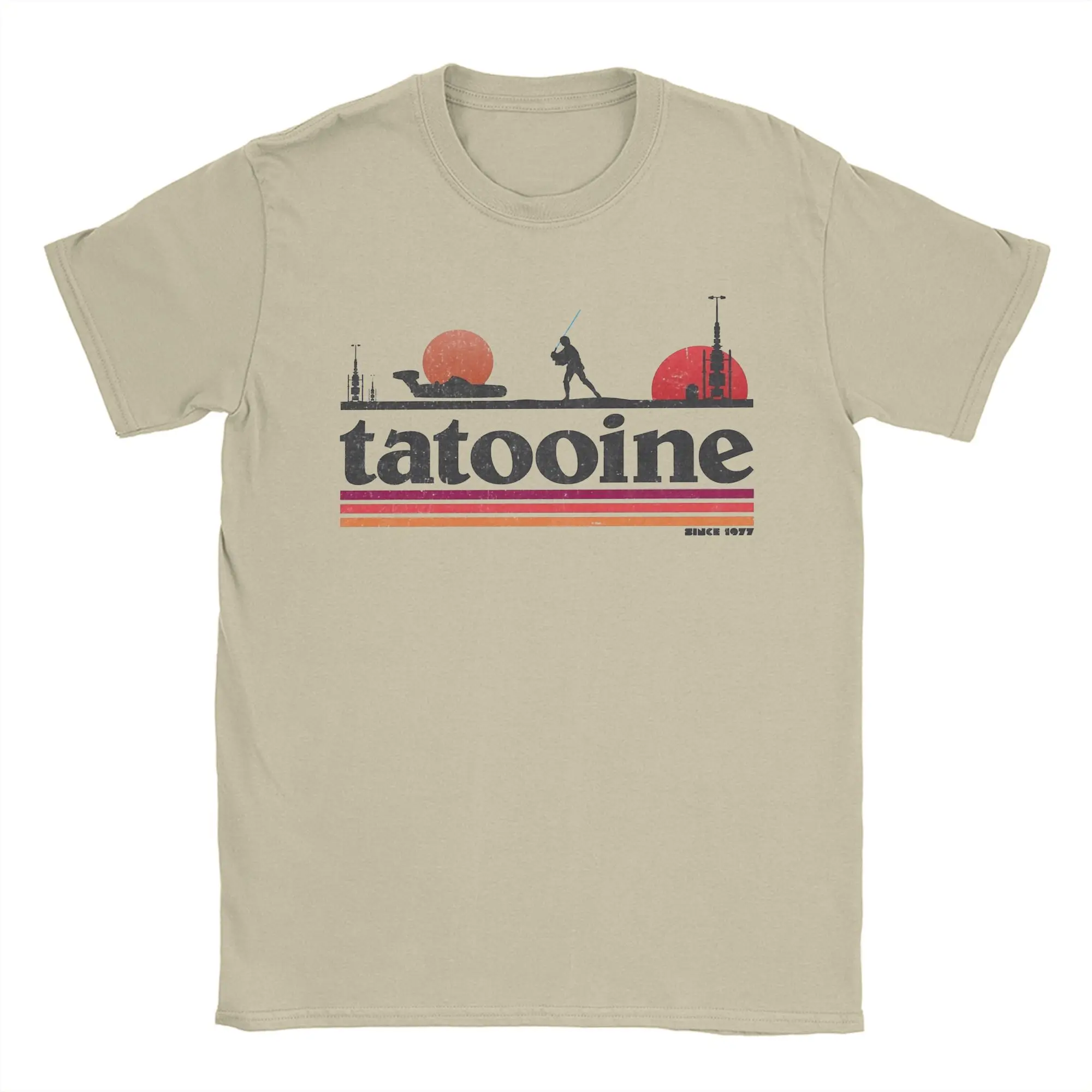 Casual Planet Sky Tatooine T-Shirts for Men Crewneck Cotton T Shirt Short Sleeve Tee Shirt Classic Clothes