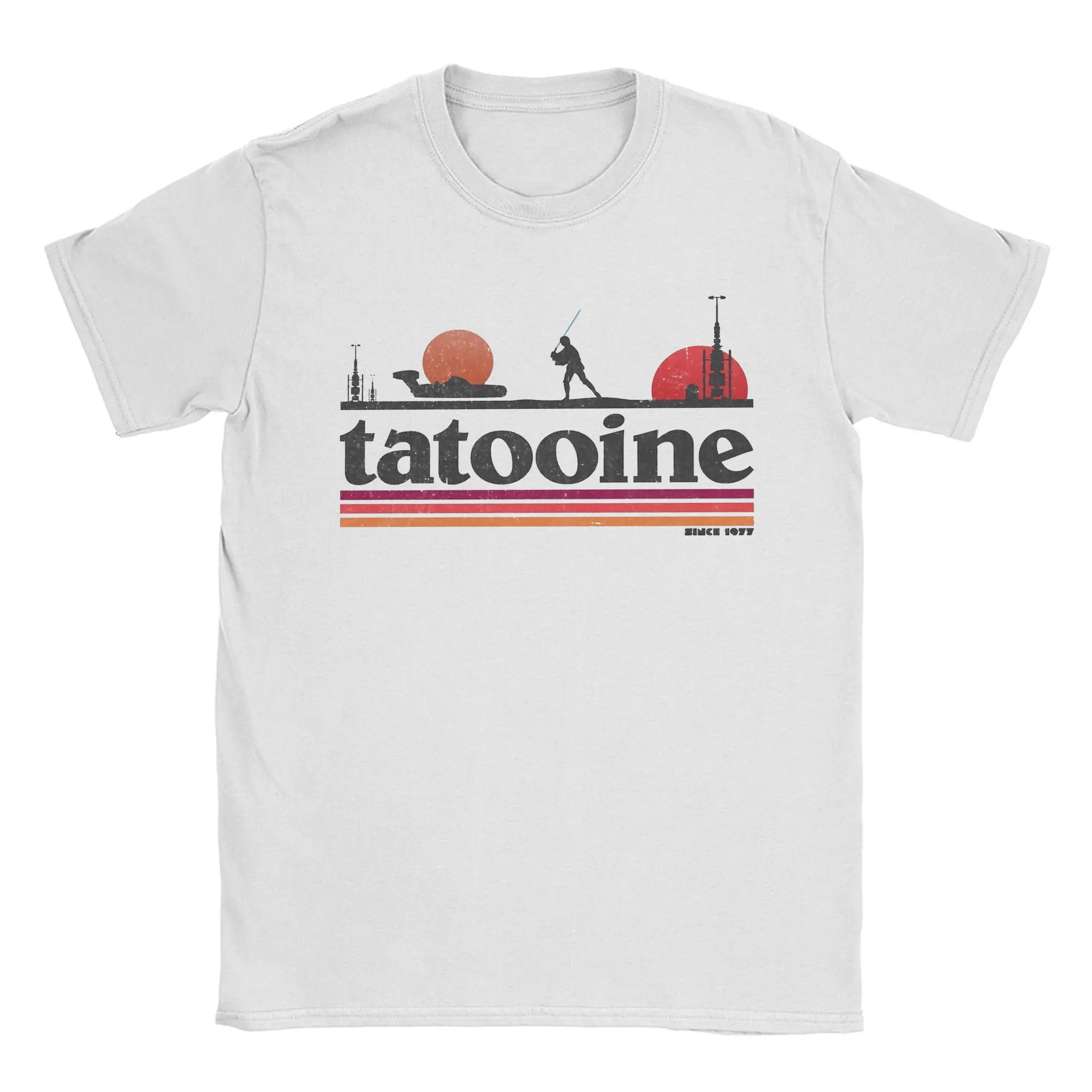 Casual Planet Sky Tatooine T-Shirts for Men Crewneck Cotton T Shirt Short Sleeve Tee Shirt Classic Clothes
