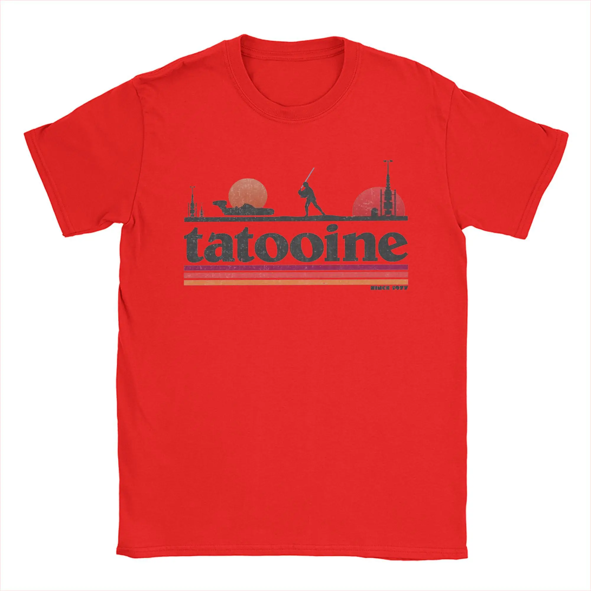 Casual Planet Sky Tatooine T-Shirts for Men Crewneck Cotton T Shirt Short Sleeve Tee Shirt Classic Clothes
