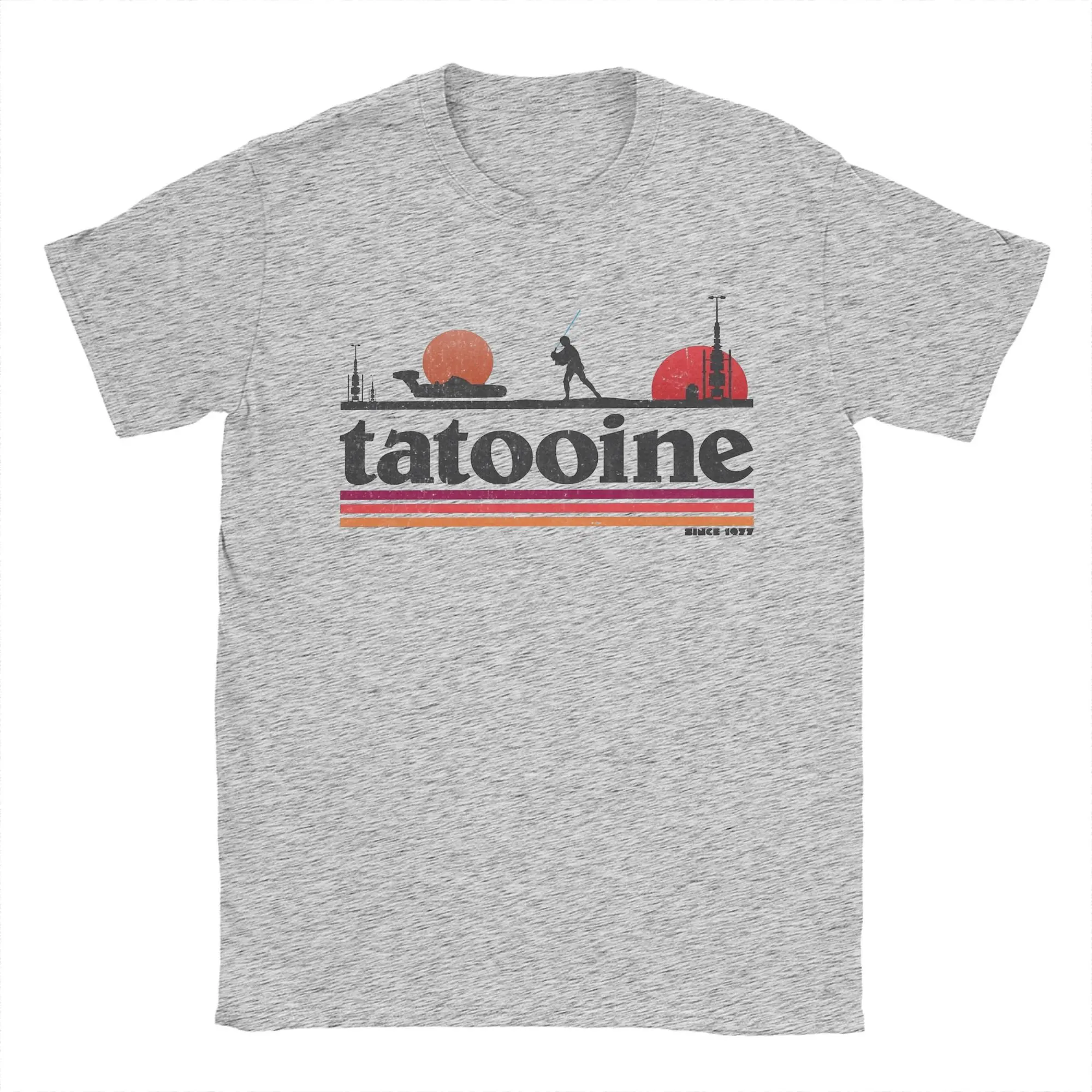 Casual Planet Sky Tatooine T-Shirts for Men Crewneck Cotton T Shirt Short Sleeve Tee Shirt Classic Clothes