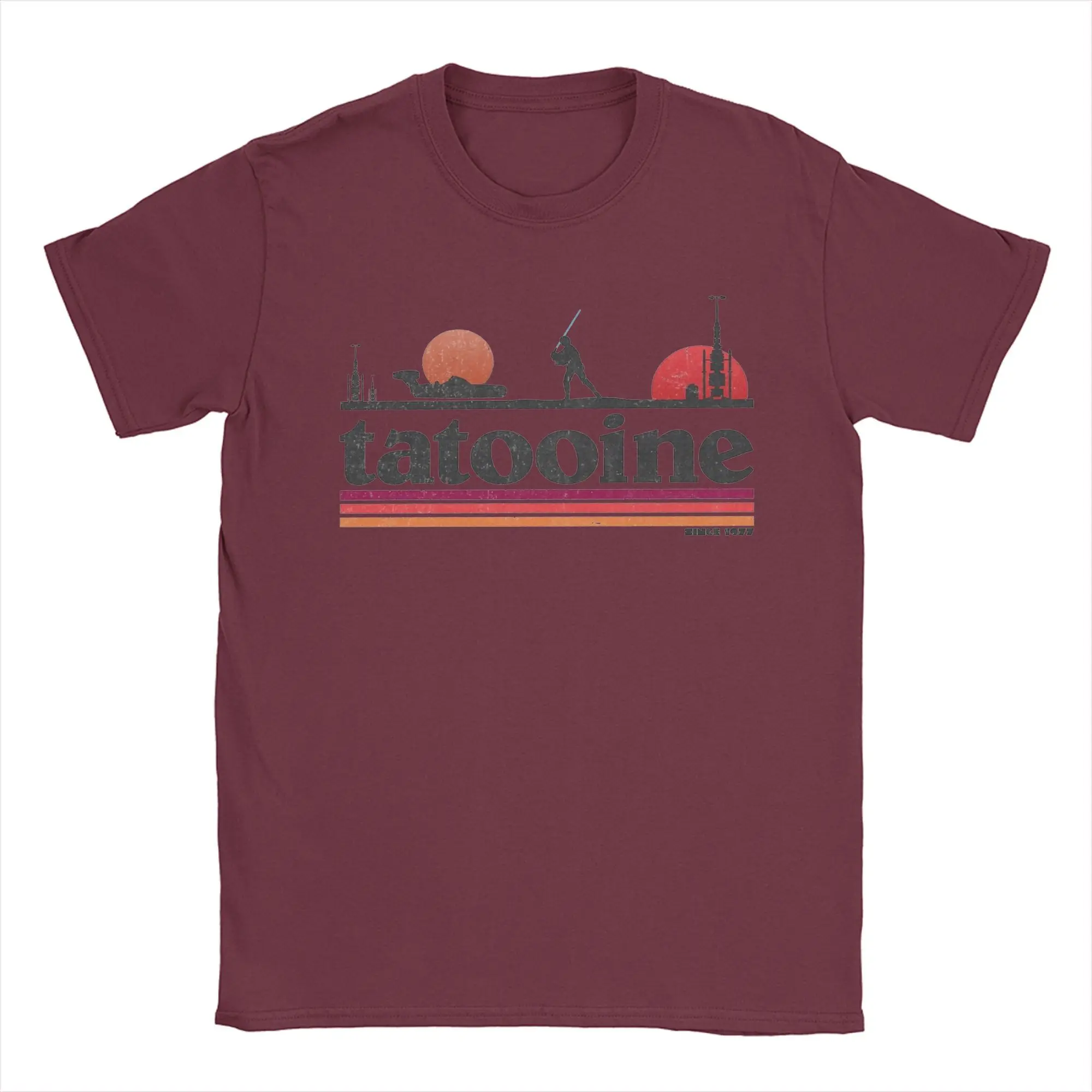 Casual Planet Sky Tatooine T-Shirts for Men Crewneck Cotton T Shirt Short Sleeve Tee Shirt Classic Clothes