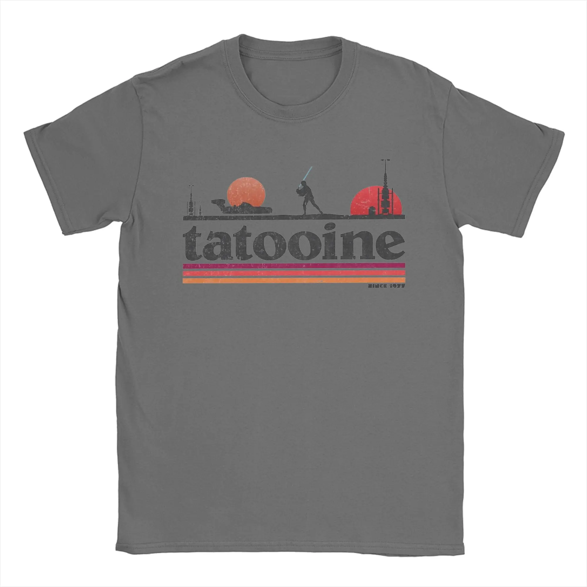 Casual Planet Sky Tatooine T-Shirts for Men Crewneck Cotton T Shirt Short Sleeve Tee Shirt Classic Clothes