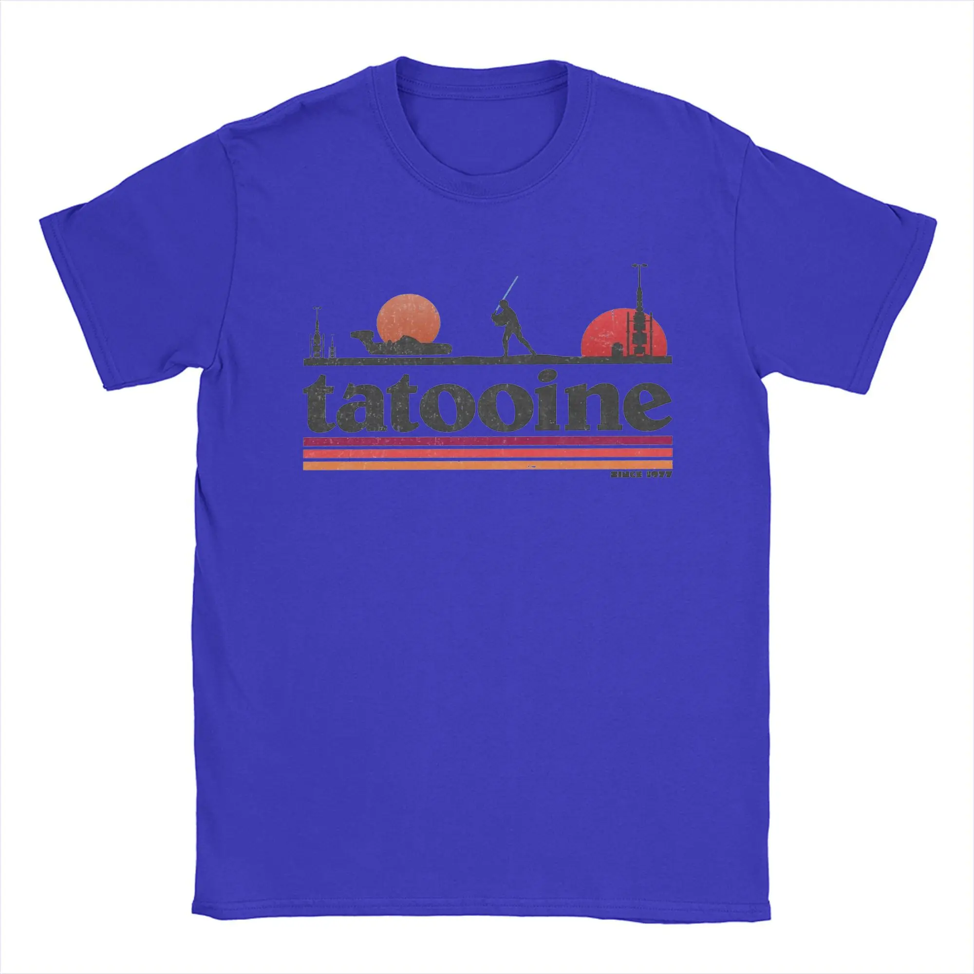 Casual Planet Sky Tatooine T-Shirts for Men Crewneck Cotton T Shirt Short Sleeve Tee Shirt Classic Clothes