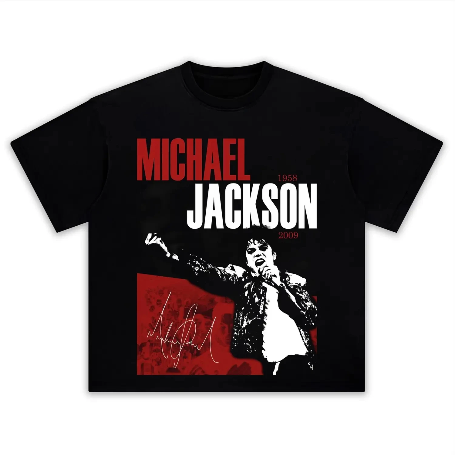 Michael Jackson Thriller Cotton TShirt Retro Streetwear Hip Hop Black Men's Clothing Women Clothing Tee 2026 Summer New T Shirt