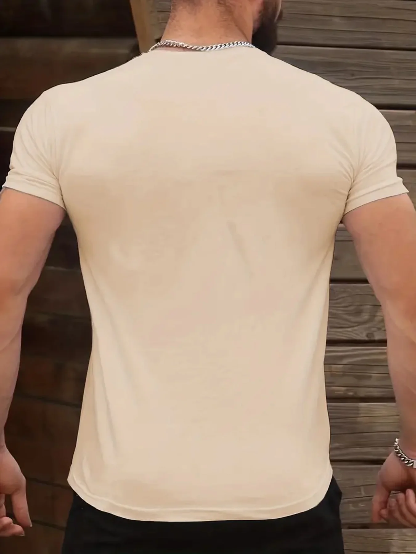 Men's Summer 100% Pure Cotton Casual Sports T-Shirt Fashionable Loose Fit Round Neck Short Sleeve Letter Print Top
