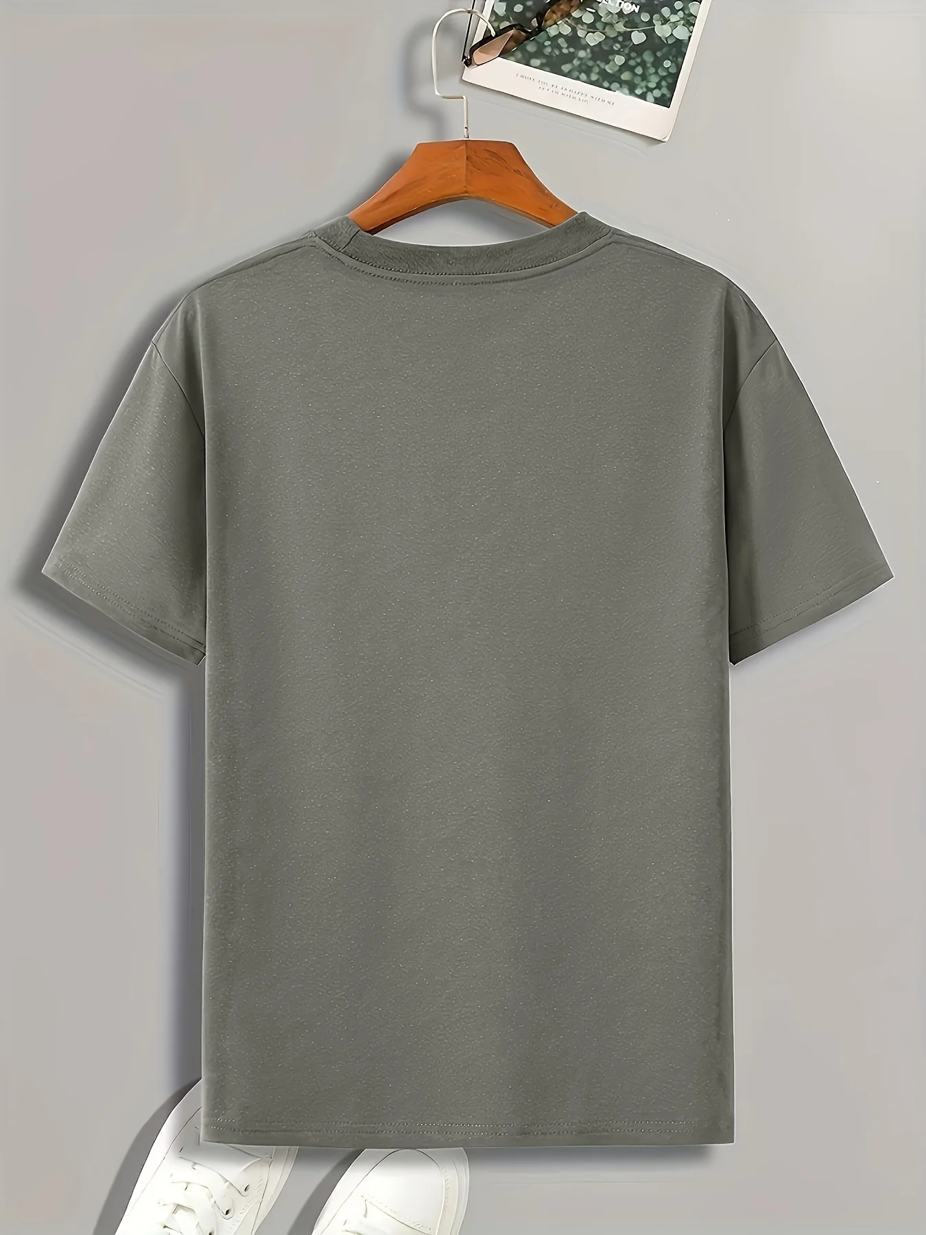 Men's Summer 100% Pure Cotton Casual Sports T-Shirt Fashionable Loose Fit Round Neck Short Sleeve Letter Print Top