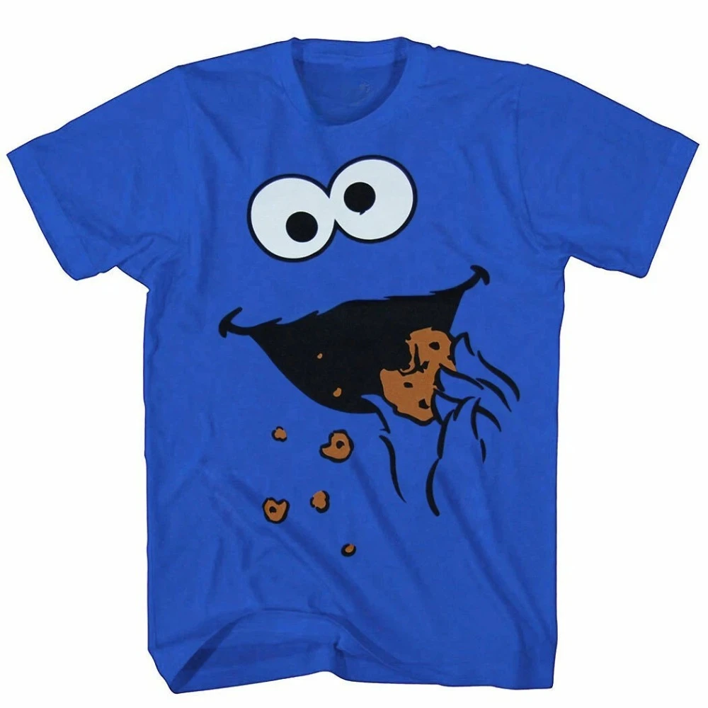 Sesame Street Biscuit Monster More Biscuit Men's T-shirt Spring/Summer New Product Unisex Casual Fashion T-shirt