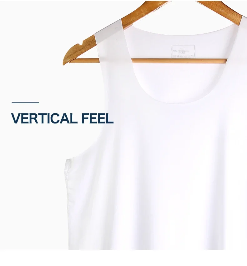 Men's vest, ice-silk seamless fitness tight breathable underwear, youth sports hurdles sleeveless base undershirt