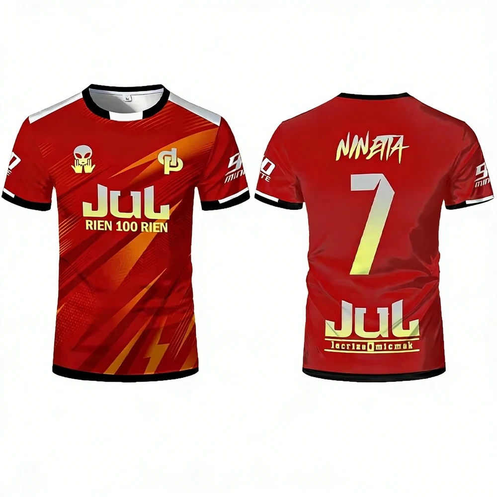 New JUL Toto Ninetta Printed T-Shirt Men's Women's Hip Hop Breathable Soccer Training Apparel Adult And Children's Sports Jersey
