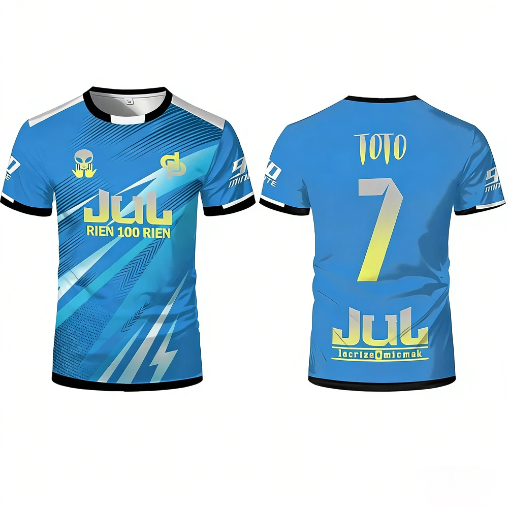 New JUL Toto Ninetta Printed T-Shirt Men's Women's Hip Hop Breathable Soccer Training Apparel Adult And Children's Sports Jersey