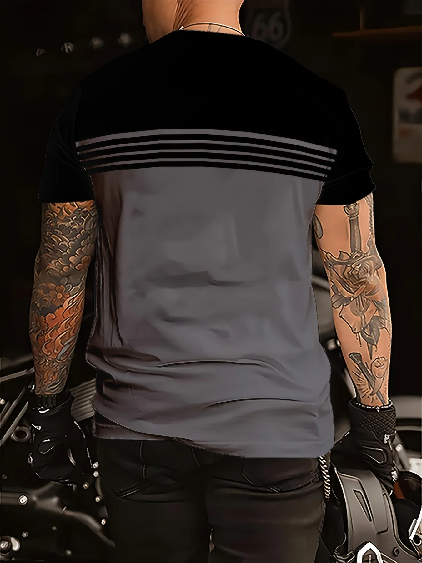 The 2025 Summer New Men's T-Shirt Features a Casual, Fashionable, Comfortable, Soft and Breathable 3D Striped Pattern Print