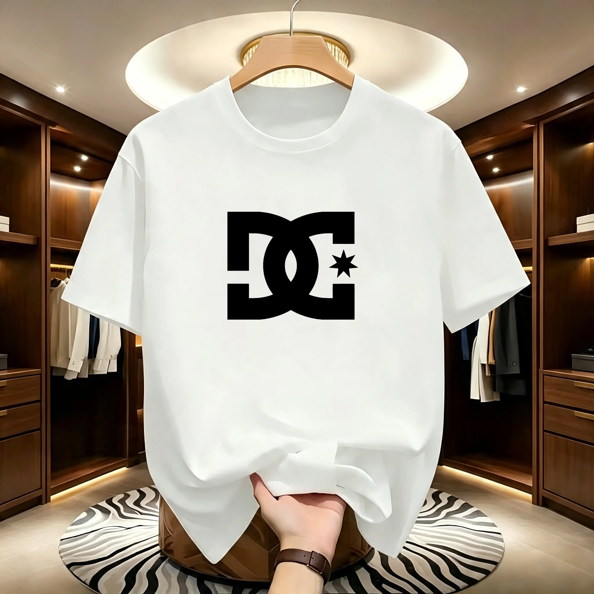 New Men’s Quick-Dry Round Neck Running T-Shirt Spring/Summer Thin Top Print Quick Dry Short Sleeve Breathable Fitness Sports