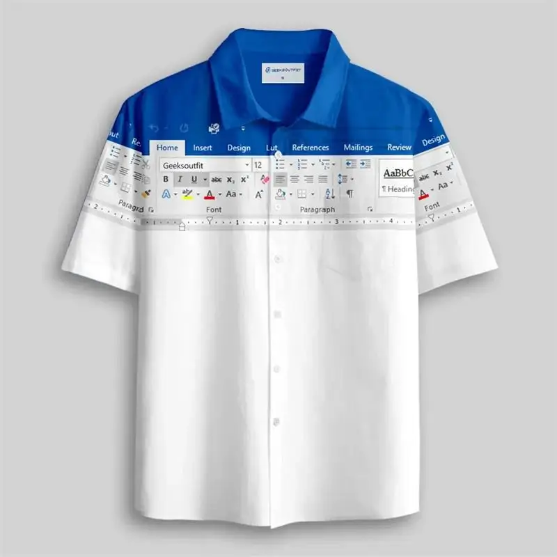 Men's Fun Excel Spreadsheet 3D Print Shirts Green White Funny Office Short Sleeve Lapel Tops Men Clothes