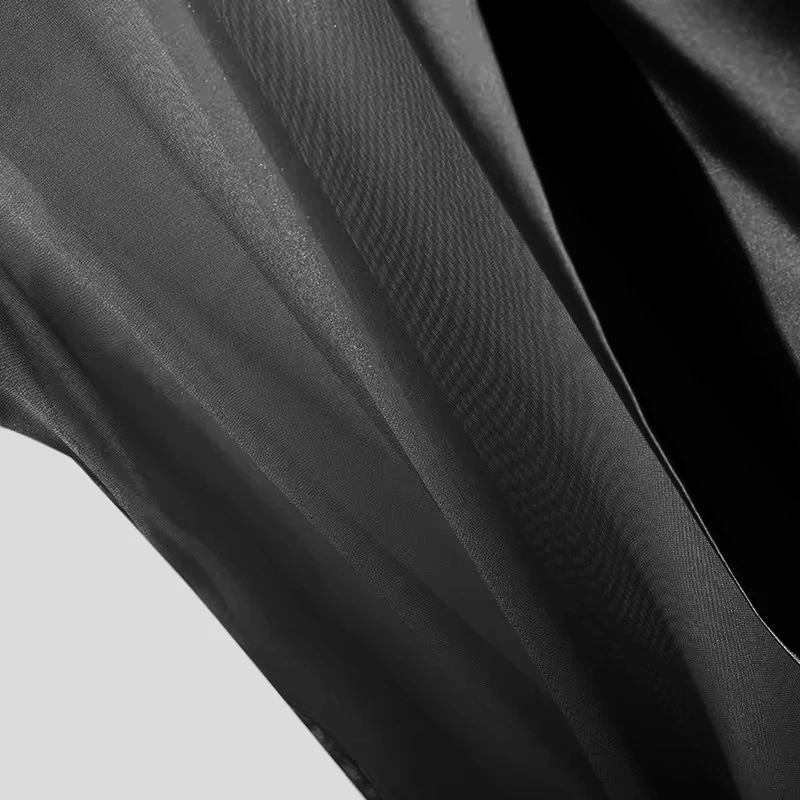 Sexy Mens See Through Sleeveless Shirt Self Tie Neck Sheer Chiffon Muscle Tank Tops Night Club Bar Costume Slim Transparent Vest