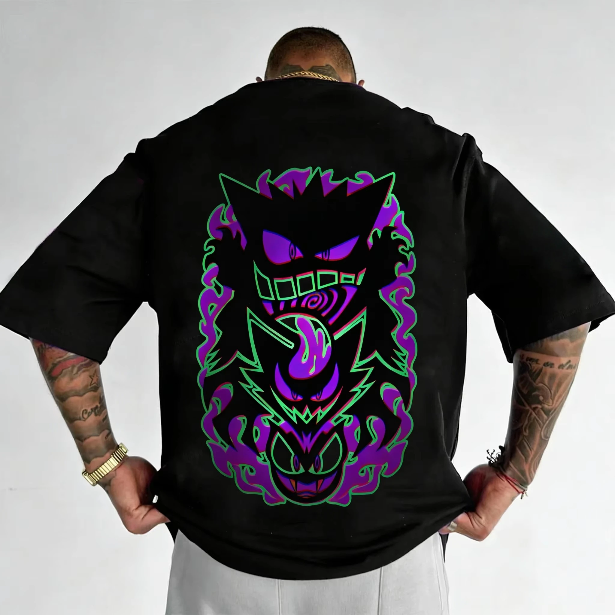 Pokémon Anime Gengar Peripheral Printed T-shirt Summer Men's and Women's T-shirt Trendy Loose Casual Y2K Short Sleeve 2026 New