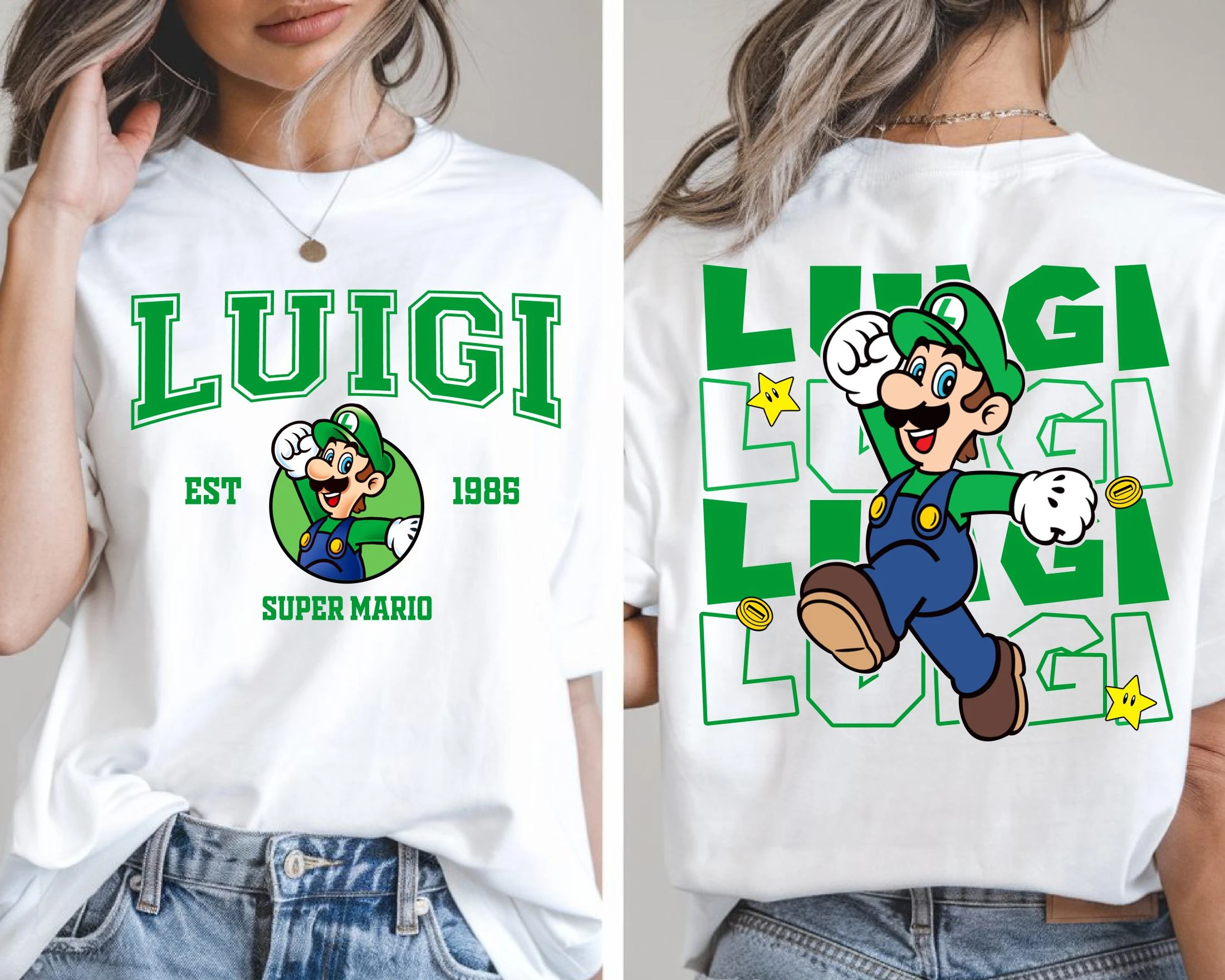 Anime Super Mario Yoshi T-shirt Mario Bowser Peach T-shirt 2026 Summer New Men's and Women's Cotton Ins Y2k T Shirt