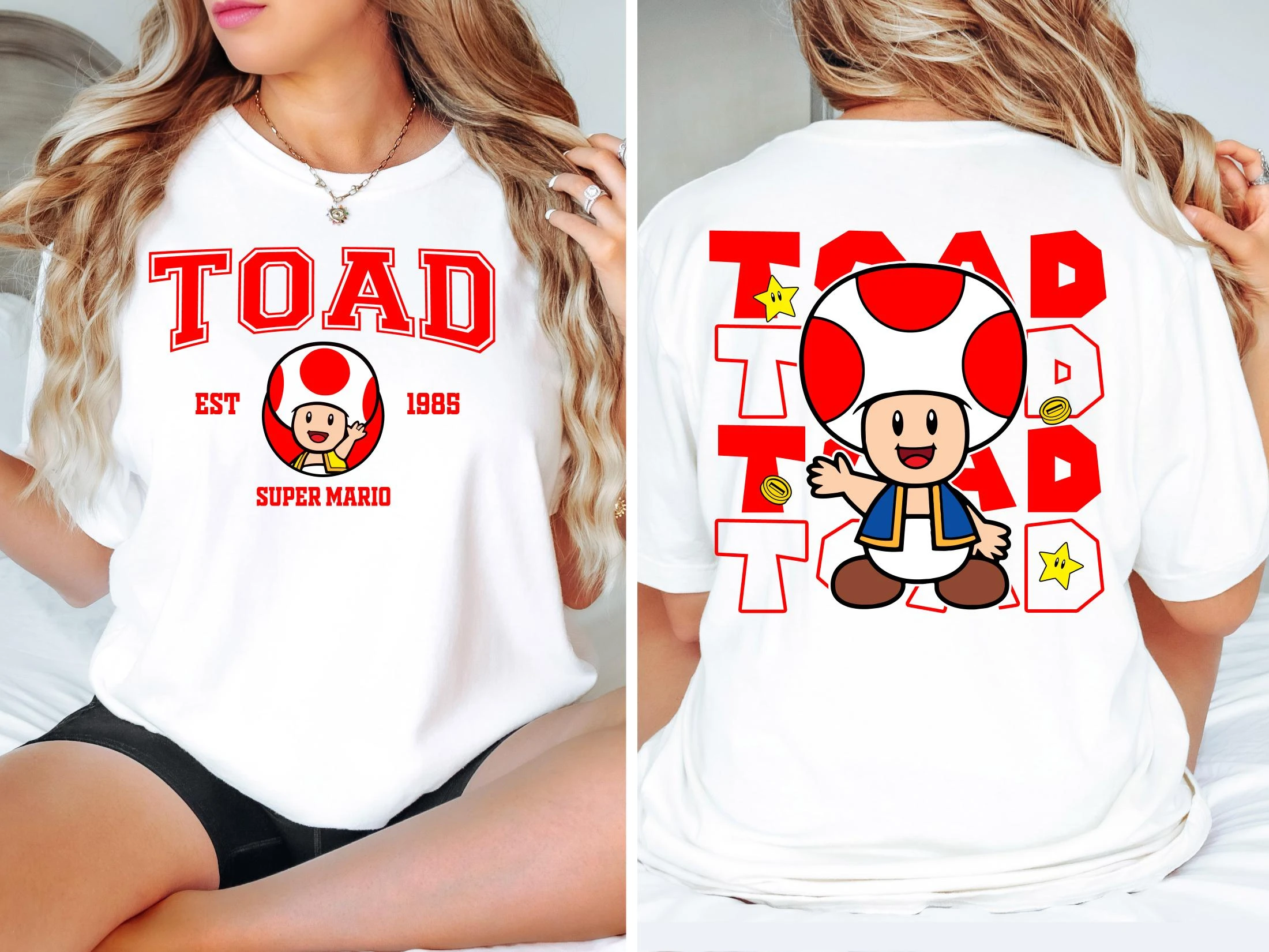Anime Super Mario Yoshi T-shirt Mario Bowser Peach T-shirt 2026 Summer New Men's and Women's Cotton Ins Y2k T Shirt