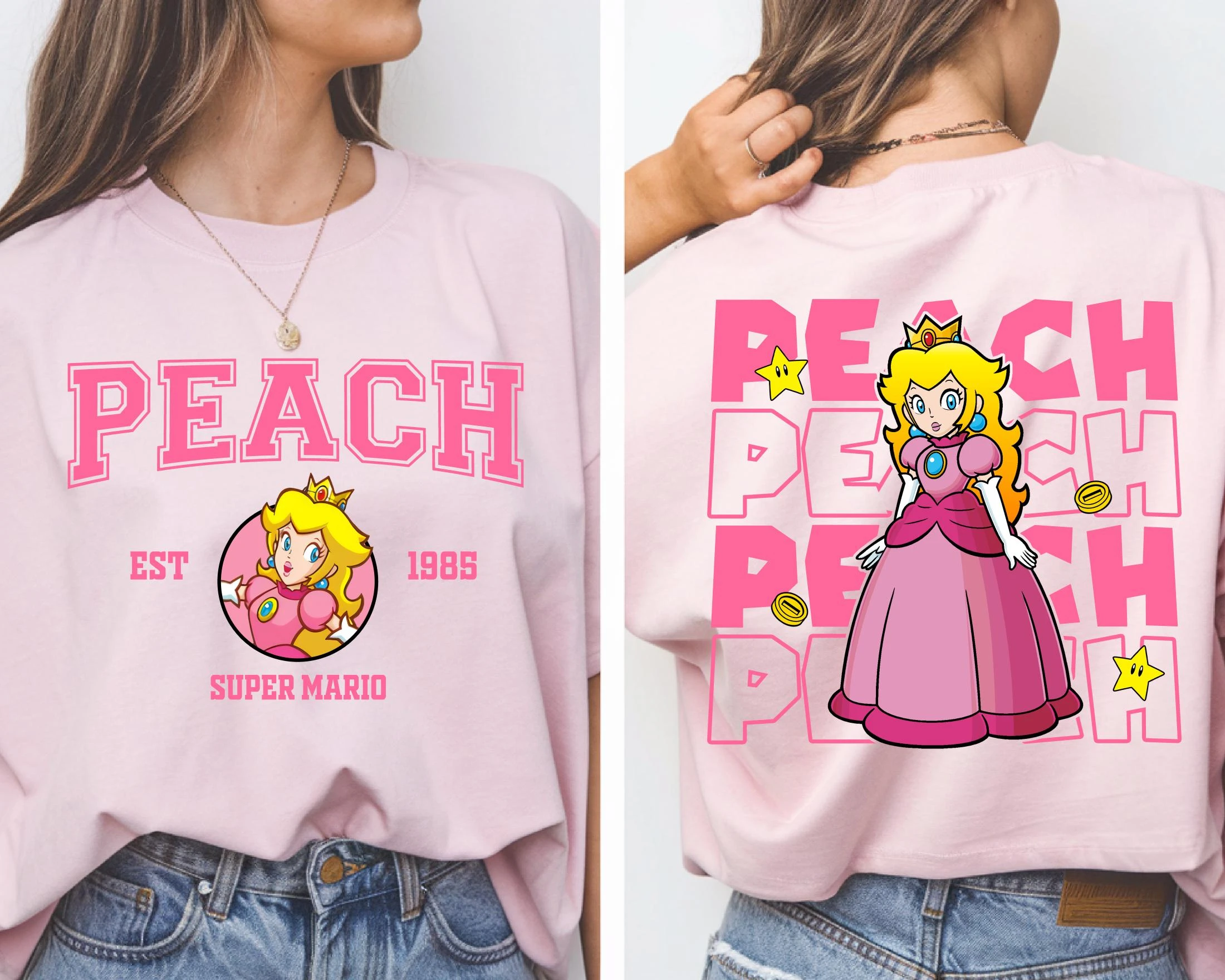 Anime Super Mario Yoshi T-shirt Mario Bowser Peach T-shirt 2026 Summer New Men's and Women's Cotton Ins Y2k T Shirt