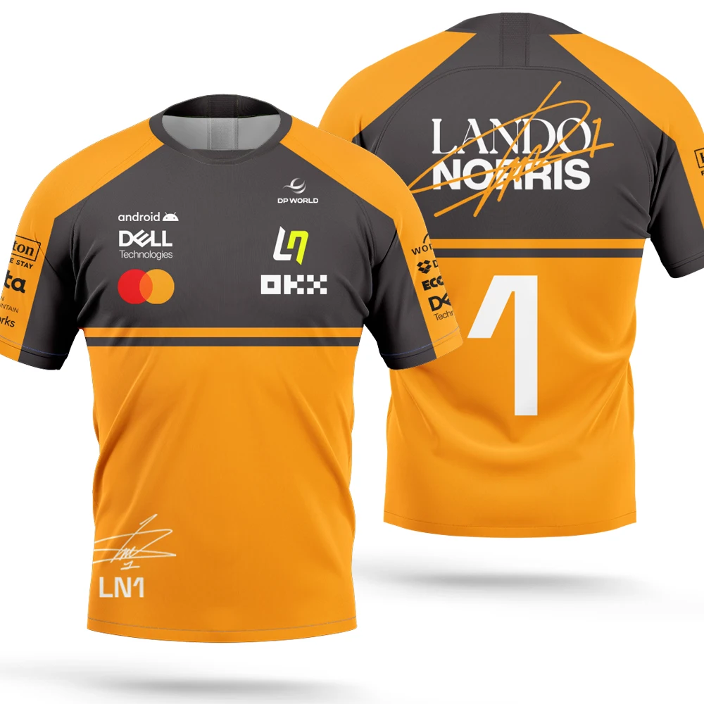 Lando Norris 1 Driver Summer Fashion 3D Quick-Dry Breathable Men's T-Shirt - Exclusive Racing Gear for Fans - Men's Clothing