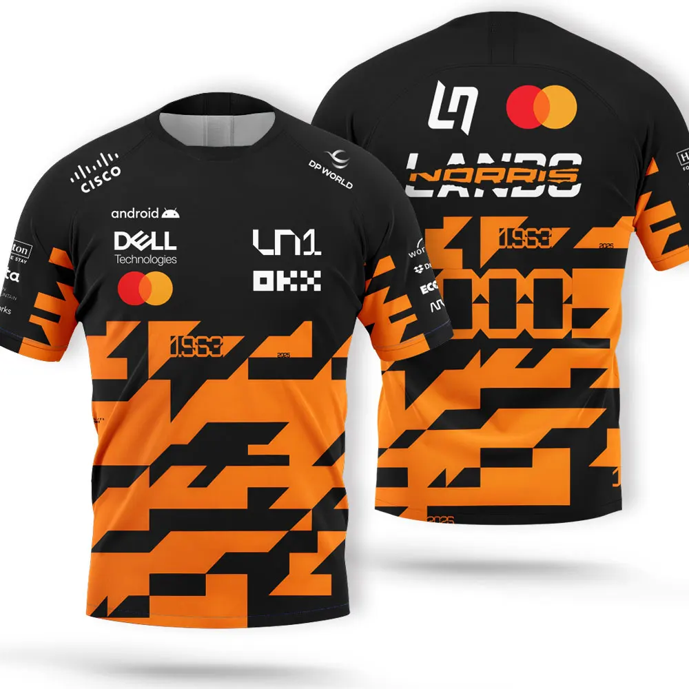 Lando Norris 1 Driver Summer Fashion 3D Quick-Dry Breathable Men's T-Shirt - Exclusive Racing Gear for Fans - Men's Clothing