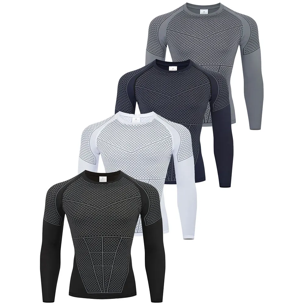 Compression Shirt Men Gym Running T-shirt New Men's Quick-Dry Top Breathable Elastic Fitness T-shirt Short Sleeve Summer Print