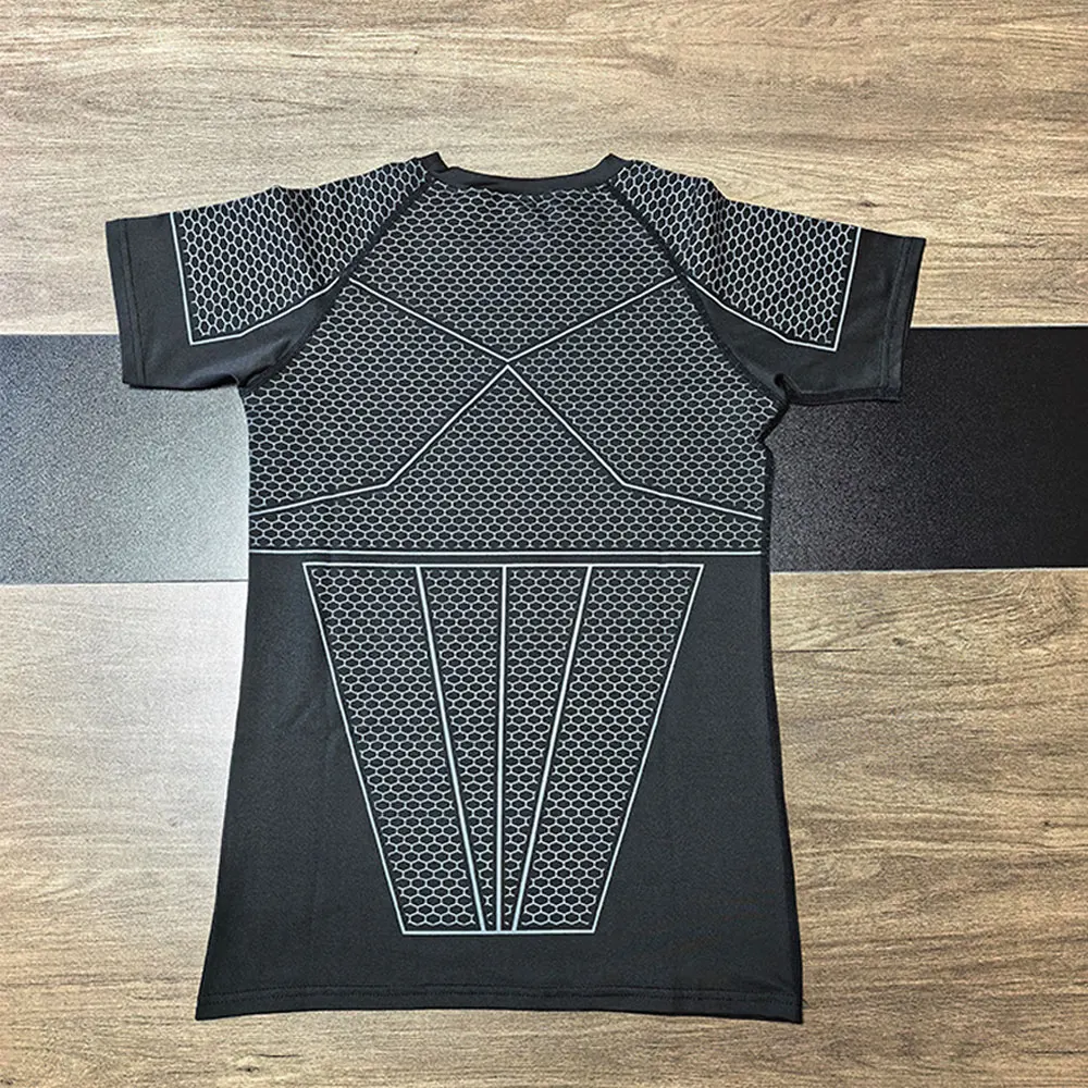 Compression Shirt Men Gym Running T-shirt New Men's Quick-Dry Top Breathable Elastic Fitness T-shirt Short Sleeve Summer Print