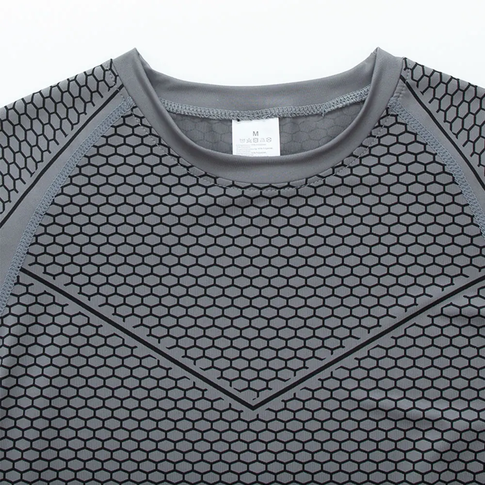 Compression Shirt Men Gym Running T-shirt New Men's Quick-Dry Top Breathable Elastic Fitness T-shirt Short Sleeve Summer Print