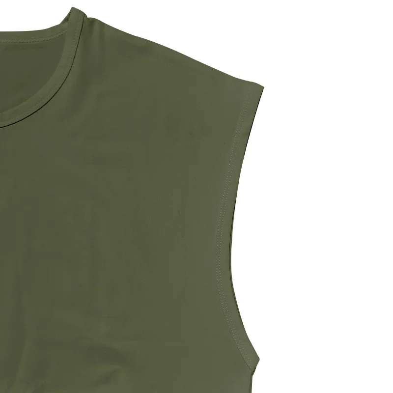 Men's Loose Short Sleeve T-Shirt round Neck Sleeveless Casual Breathable Summer Sports Basic Vest