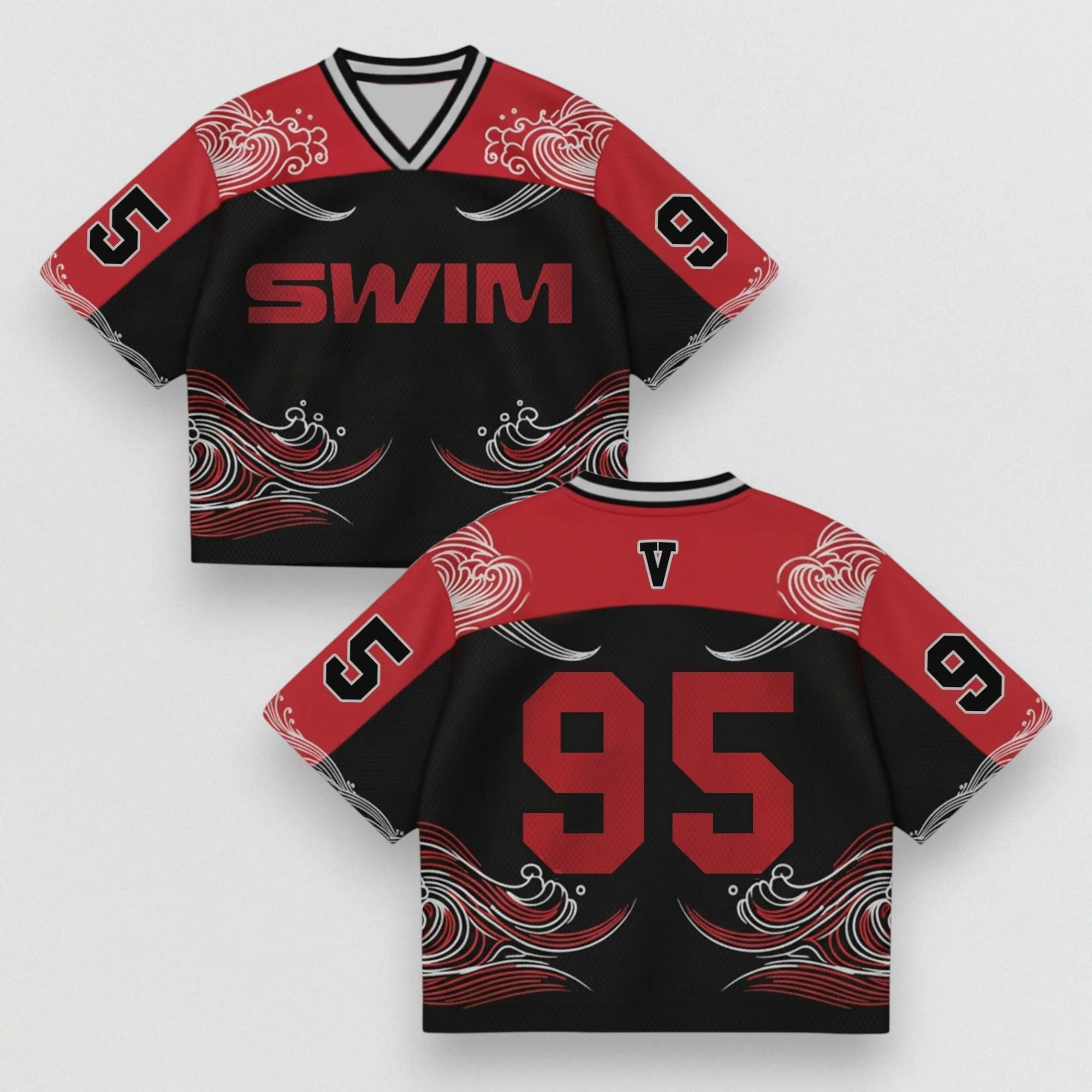 2026 SWIM Unisex Jersey Y2K Fashionable Streetwear Top V-Neck Loose Short Sleeved Gift For Arm Summer Men'S And Women'S T-Shirt