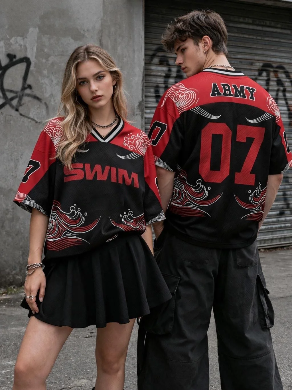 2026 SWIM Unisex Jersey Y2K Fashionable Streetwear Top V-Neck Loose Short Sleeved Gift For Arm Summer Men'S And Women'S T-Shirt